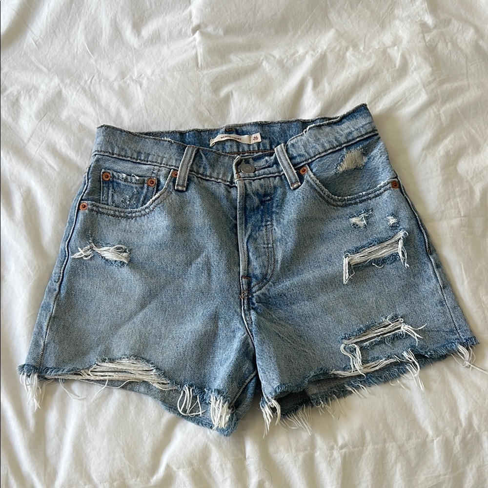 Levi Distressed Denim Shorts